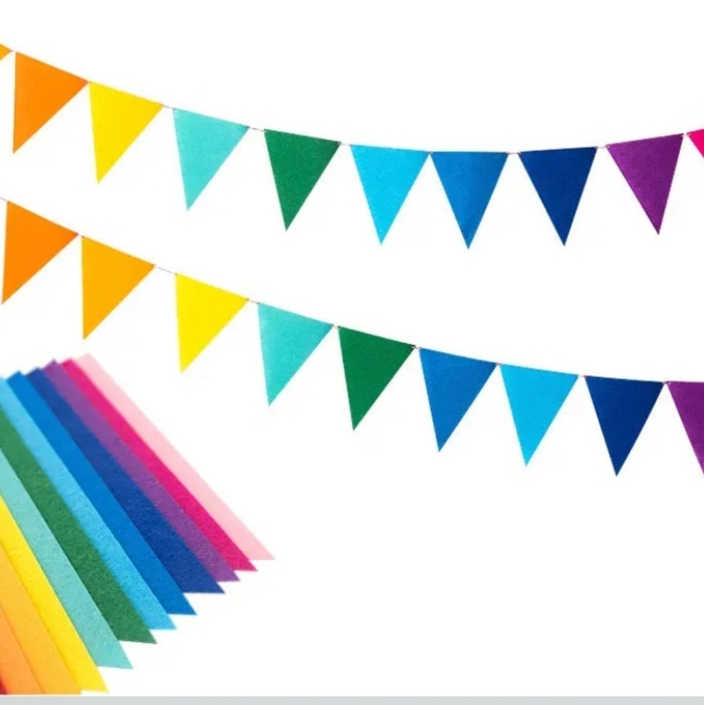 Rainbow Felt Pennant Flag Banner